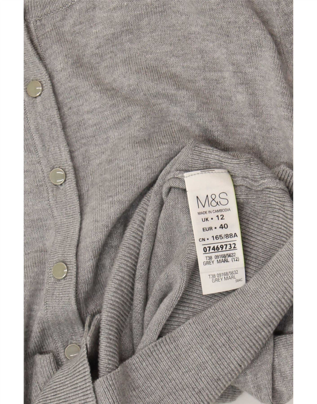 Maglione cardigan da donna Marks & Spencer UK 12 Viscosa grigio medio