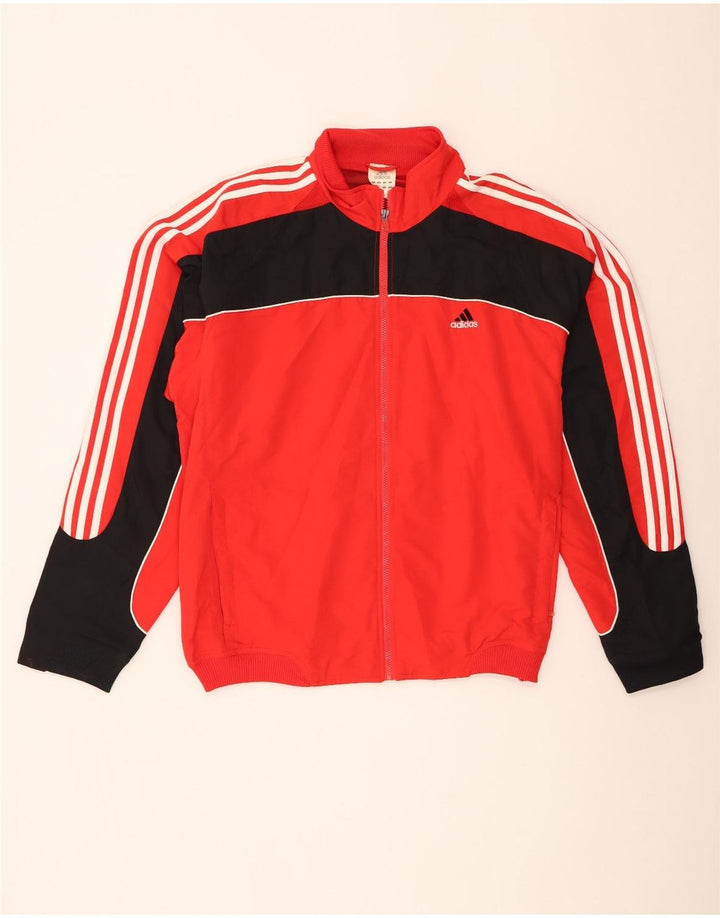 Giacca da tuta da uomo Adidas UK 48/50 XL Poliestere color block rosso