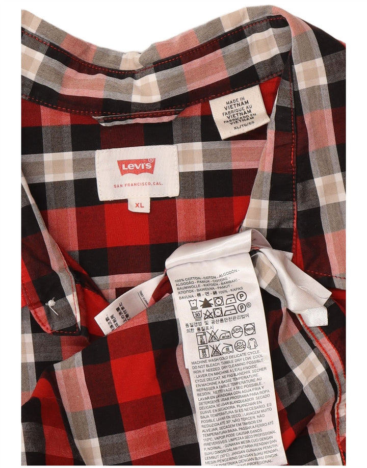 Camicia Levi's da uomo XL in cotone a quadri rossi