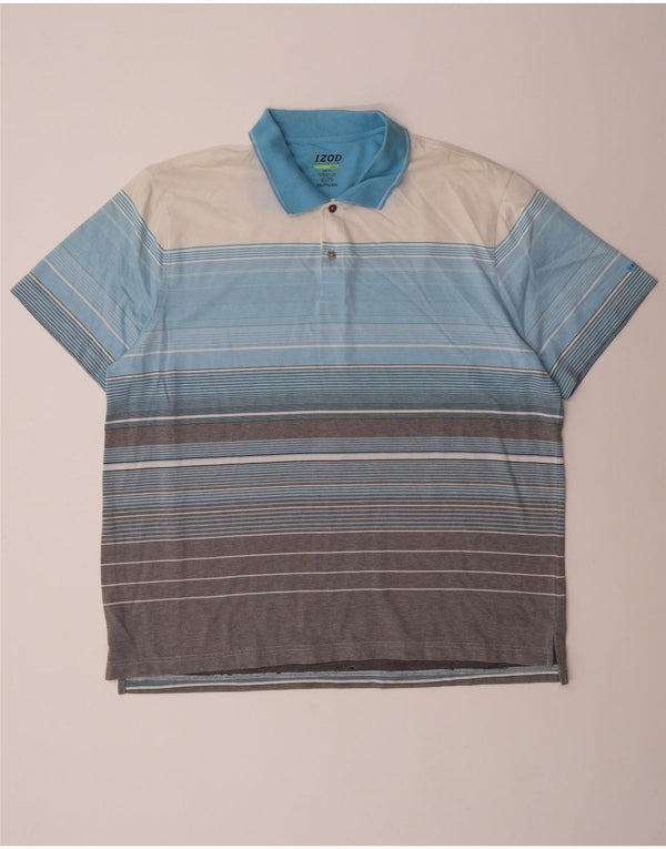 Polo da golf da uomo Izod 2XL in cotone a righe multicolore