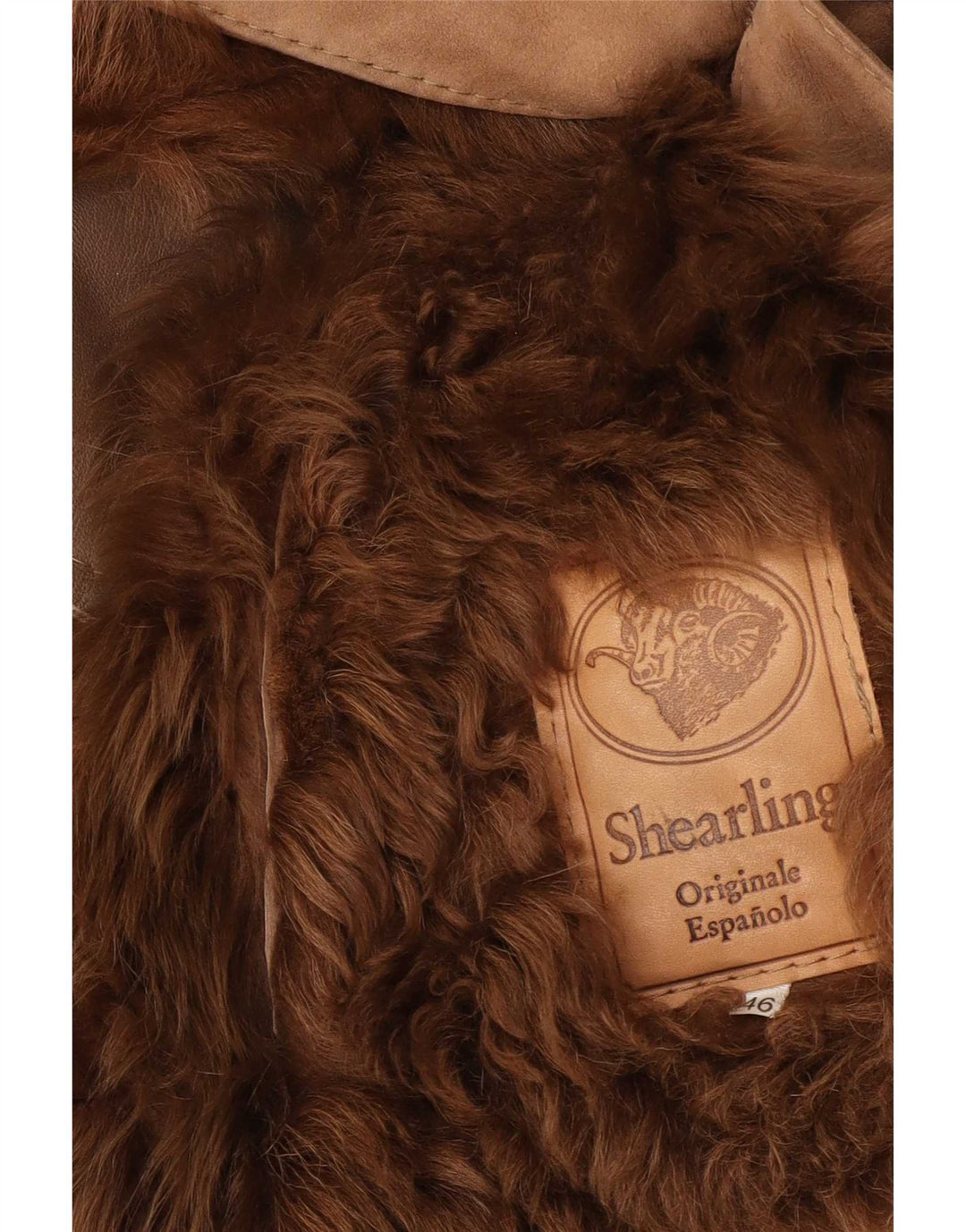 Cappotto vintage da uomo in shearling IT 46 piccolo beige