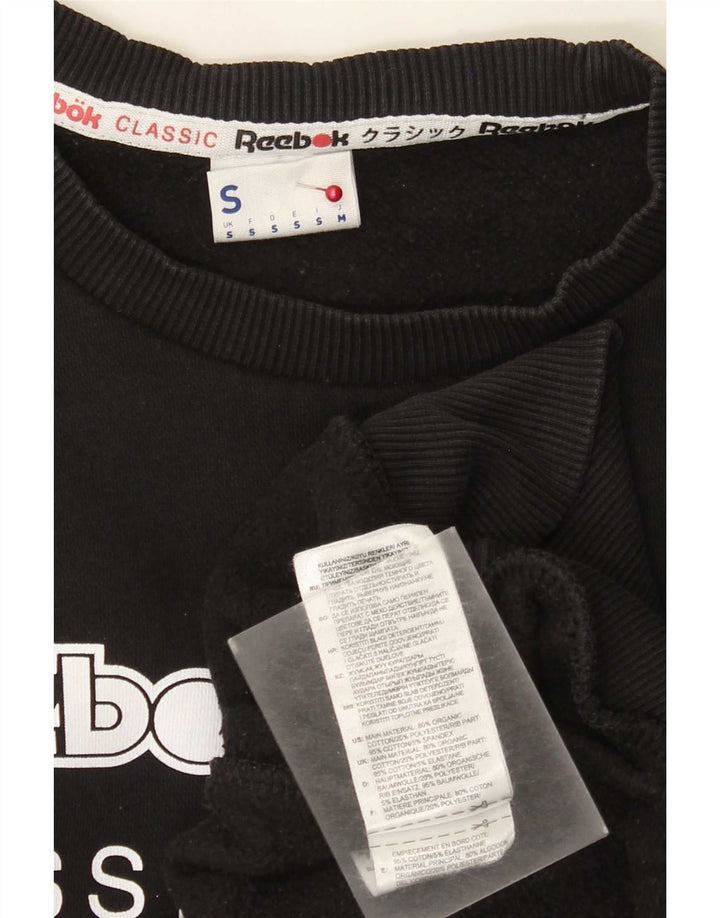 Felpa grafica da uomo Reebok Maglione piccolo in cotone nero
