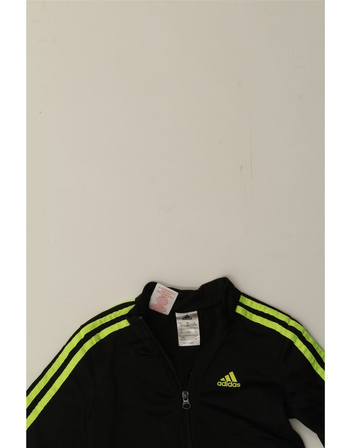 ADIDAS Boys Tracksuit Top Jacket 5-6 Years Black Polyester Vintage Adidas and Second-Hand Adidas from Messina Hembry 