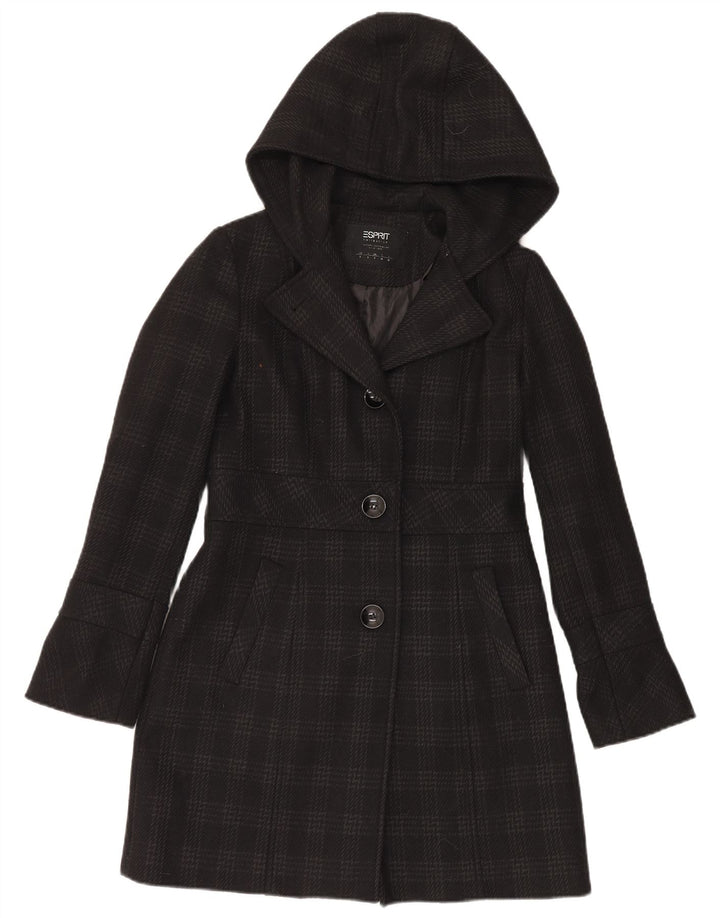 Soprabito con cappuccio da donna Esprit UK 10 piccolo poliestere pied de poule nero
