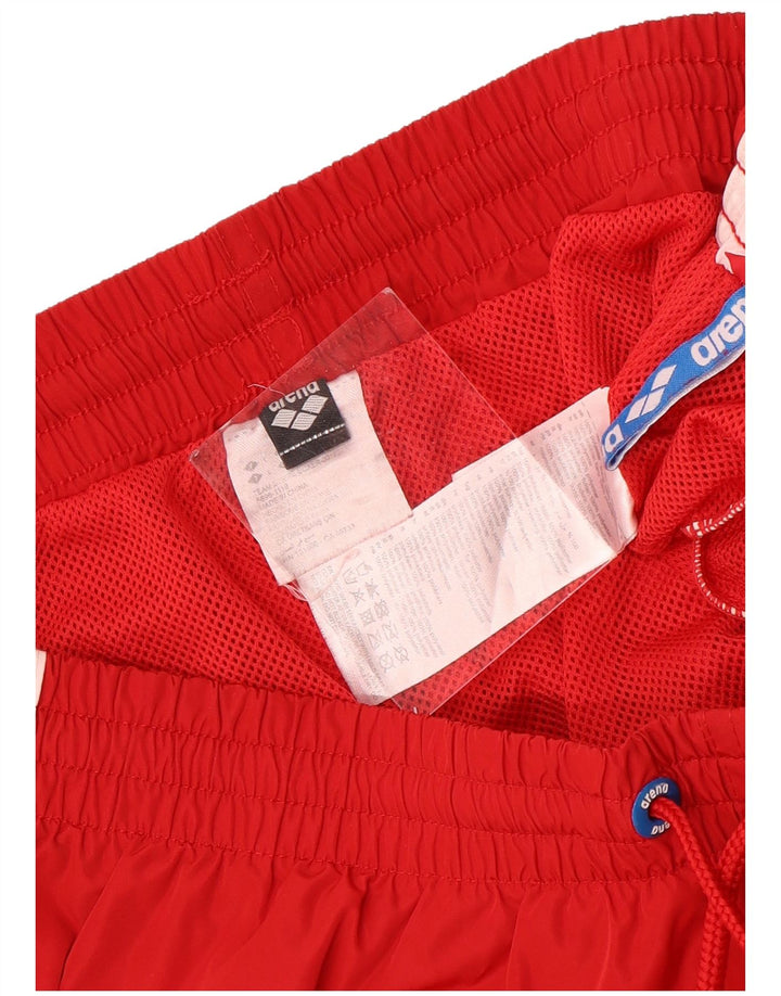 Pantaloncini da bagno grafici da uomo Arena grandi in poliestere color block rosso