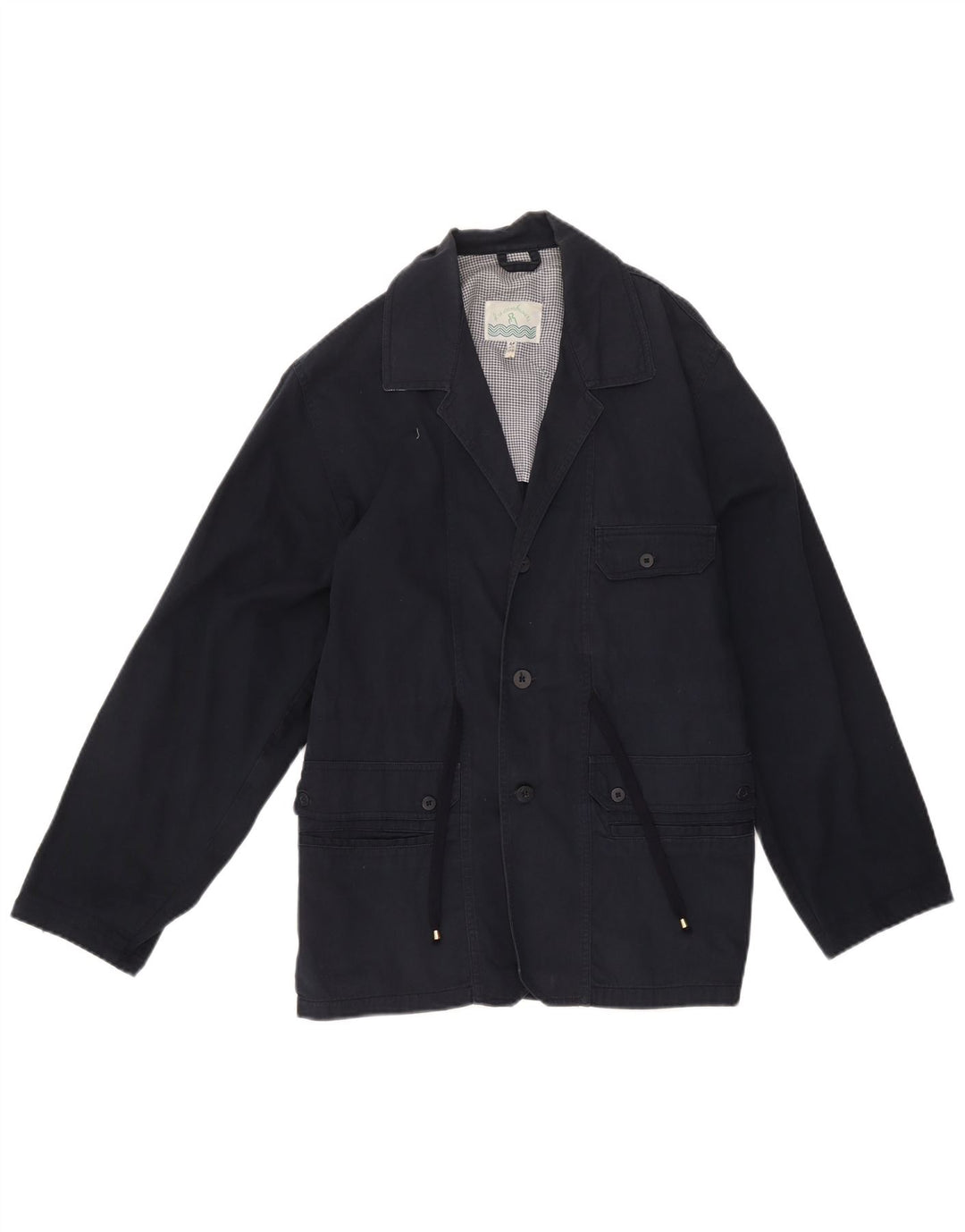 Cappotto vintage da ragazzo, giacca a vento, 14-15 anni, in cotone blu navy