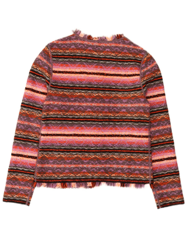 Maglione cardigan da donna Marccain US 2 XS lana geometrica rosa