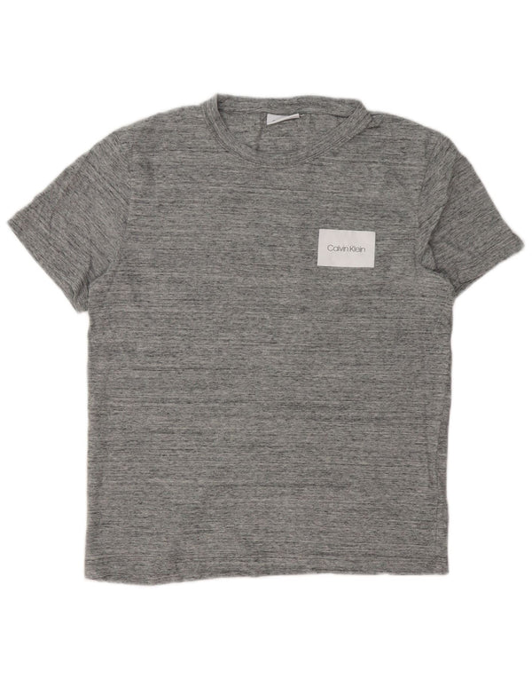 T-shirt da uomo Calvin Klein Jeans Top Large in cotone chiazzato grigio