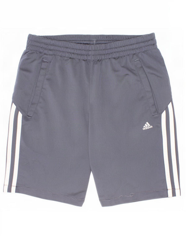 Pantaloncini sportivi Adidas da ragazzo 11-12 anni in poliestere grigio