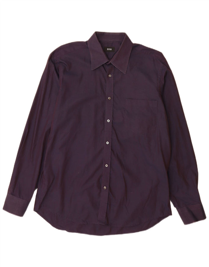 Camicia da uomo Hugo Boss taglia 41 16 grande cotone viola