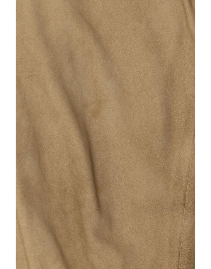 Giubbotto bomber in pelle scamosciata vintage da uomo UK 38 Beige medio