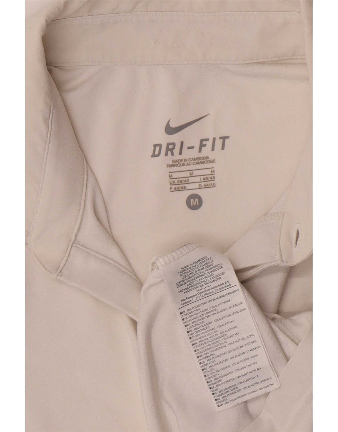 Polo Nike da uomo Dri Fit UK 38/40 poliestere color block bianco medio