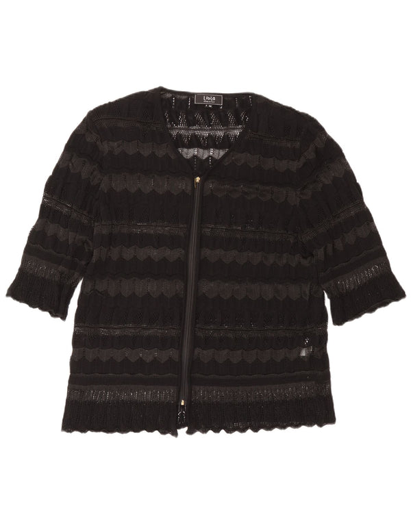 Maglione cardigan a maniche corte da donna Liola IT 48 XL a righe nere