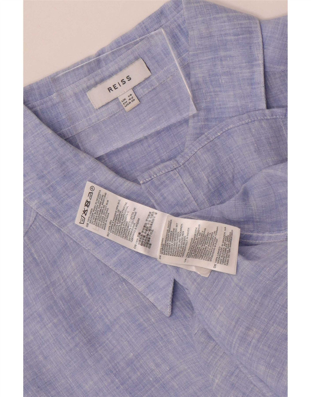 Camicia da donna Reiss UK 14 grande lino blu