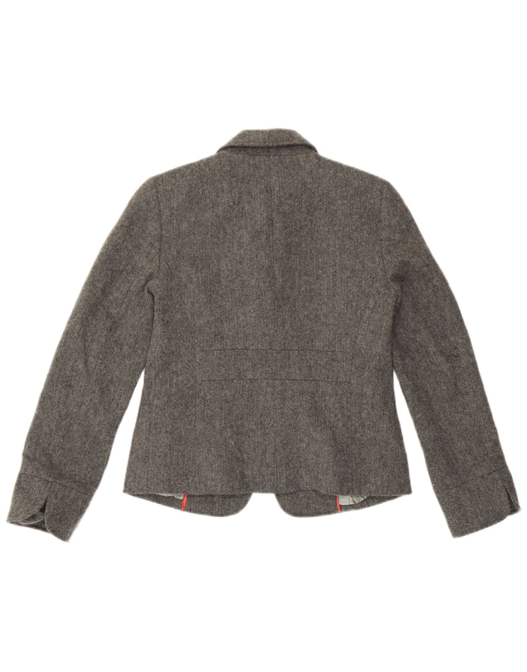 Giacca blazer a 1 bottone da donna J. Crew US 4 piccola lana a spina di pesce grigia
