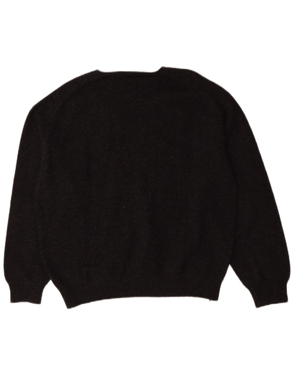 Maglione da uomo con scollo a V Henry Cottons, grande lana screziata nera