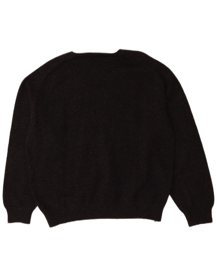Maglione da uomo con scollo a V Henry Cottons, grande lana screziata nera