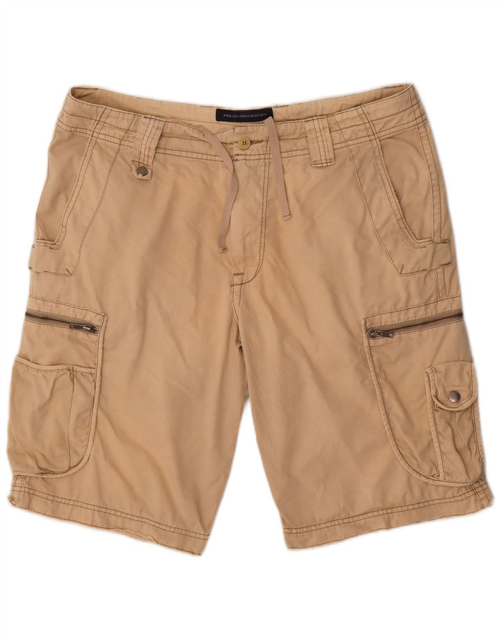 Pantaloncini cargo da uomo French Connection W38 XL in cotone beige