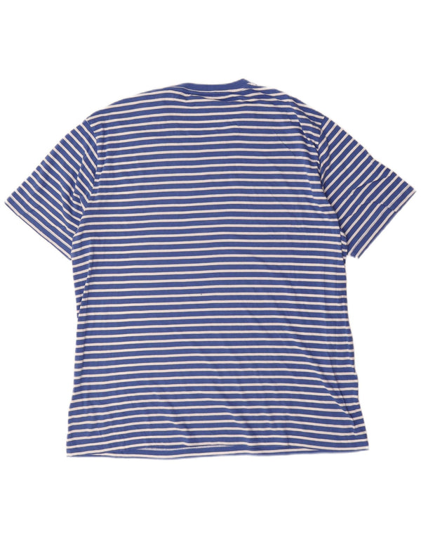 Gant Mens T-Shirt Top 2XL Blue Striped Cotton