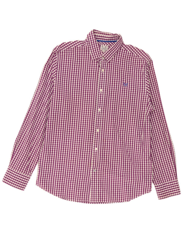 Crew Clothing Camicia da uomo grande in cotone a quadretti viola