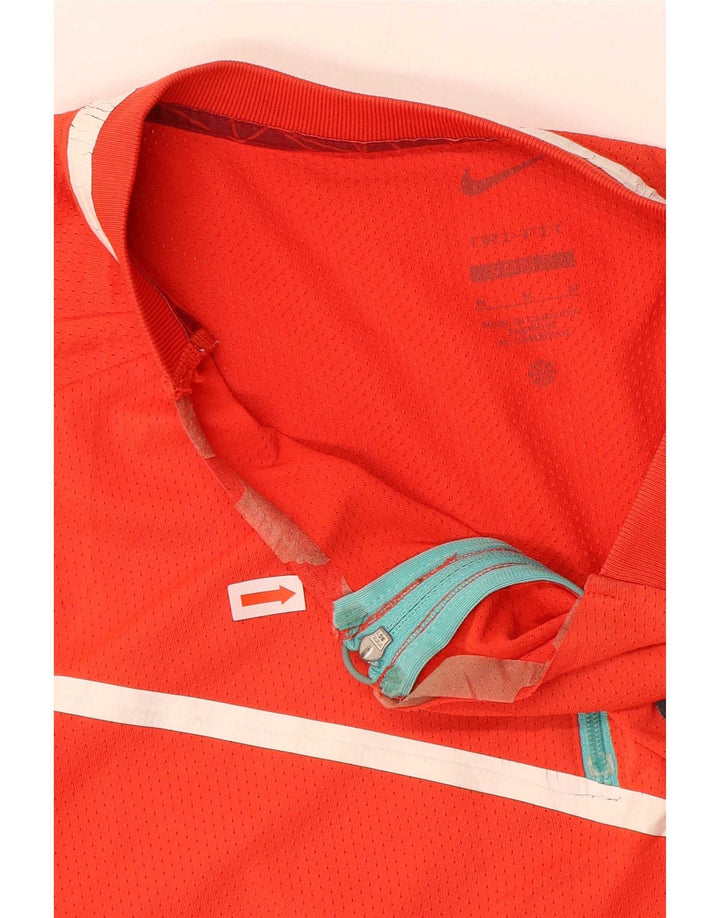 T-shirt grafica Nike da uomo a maniche corte, top in poliestere rosso medio