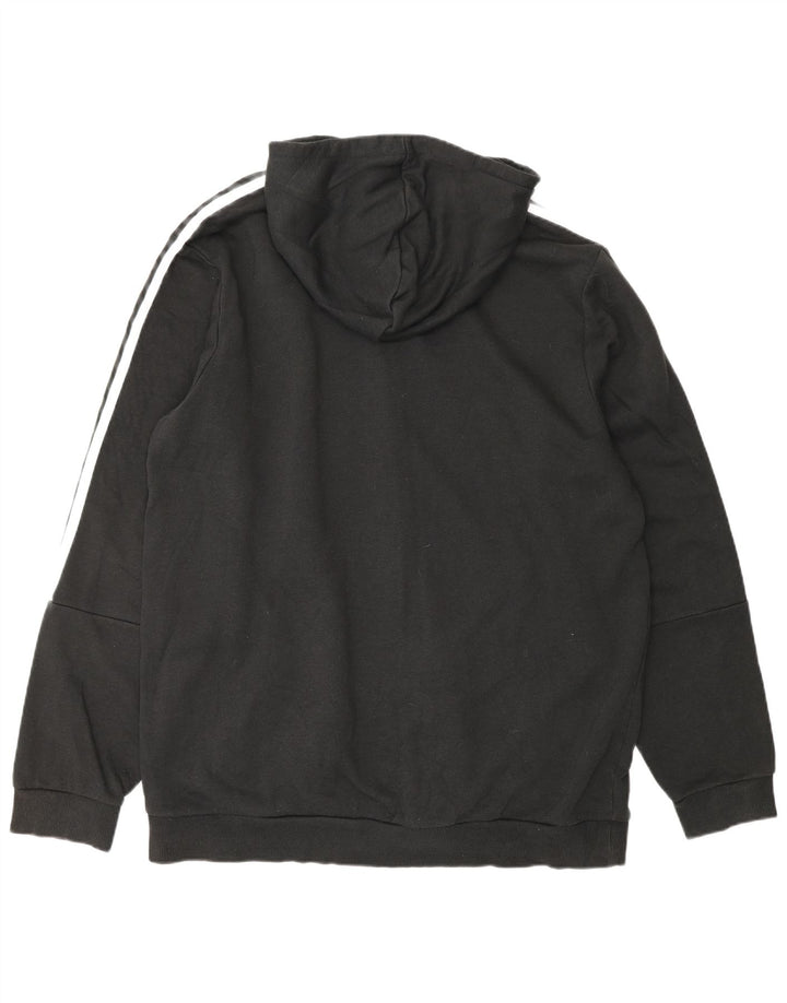 Maglione con cappuccio e zip da uomo ADIDAS XL in cotone nero