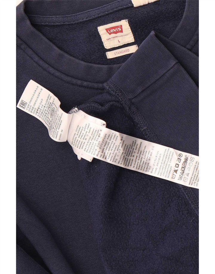 Levi's Felpa standard da uomo Maglione grande in cotone blu navy