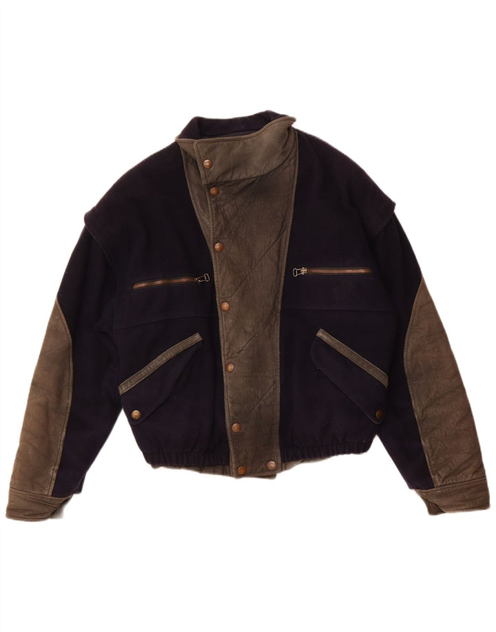 Giubbotto Bomber Donna VITTORIO FORTI IT 46 Large Blu Navy in Viscosa