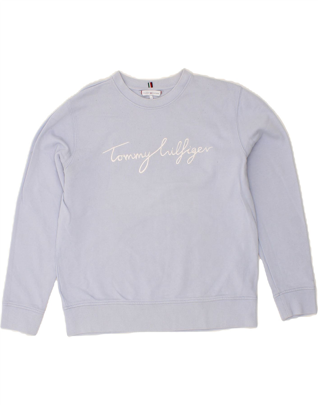 TOMMY HILFIGER Womens Oversized Sweatshirt Jumper UK 10 Small Purple Vintage Tommy Hilfiger and Second-Hand Tommy Hilfiger from Messina Hembry 