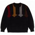 Maglione vintage da uomo con collo dolcevita, grande lana vergine geometrica nera