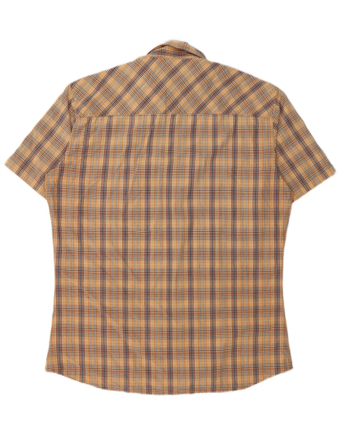 Camicia a maniche corte da uomo Marlboro Classics 2XL a quadri beige