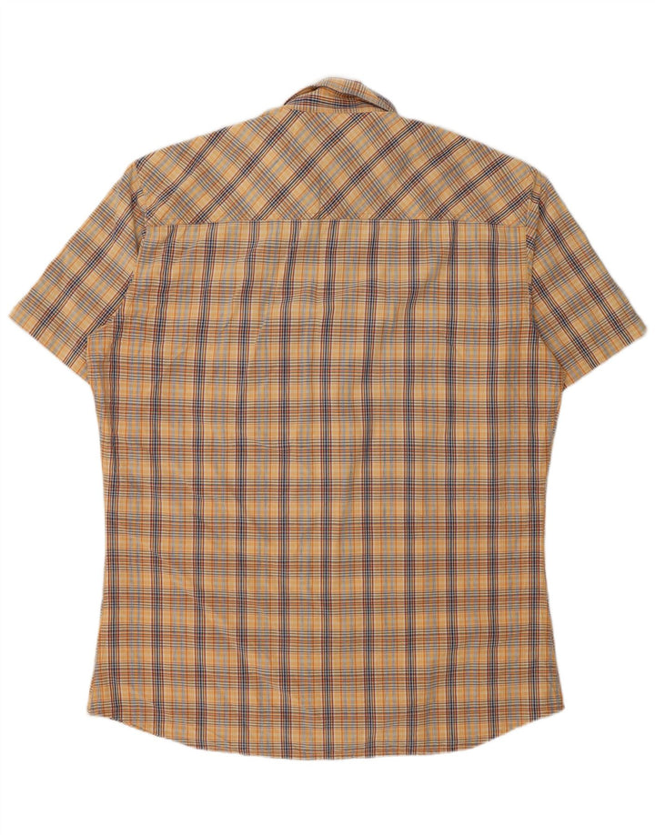Camicia a maniche corte da uomo Marlboro Classics 2XL a quadri beige