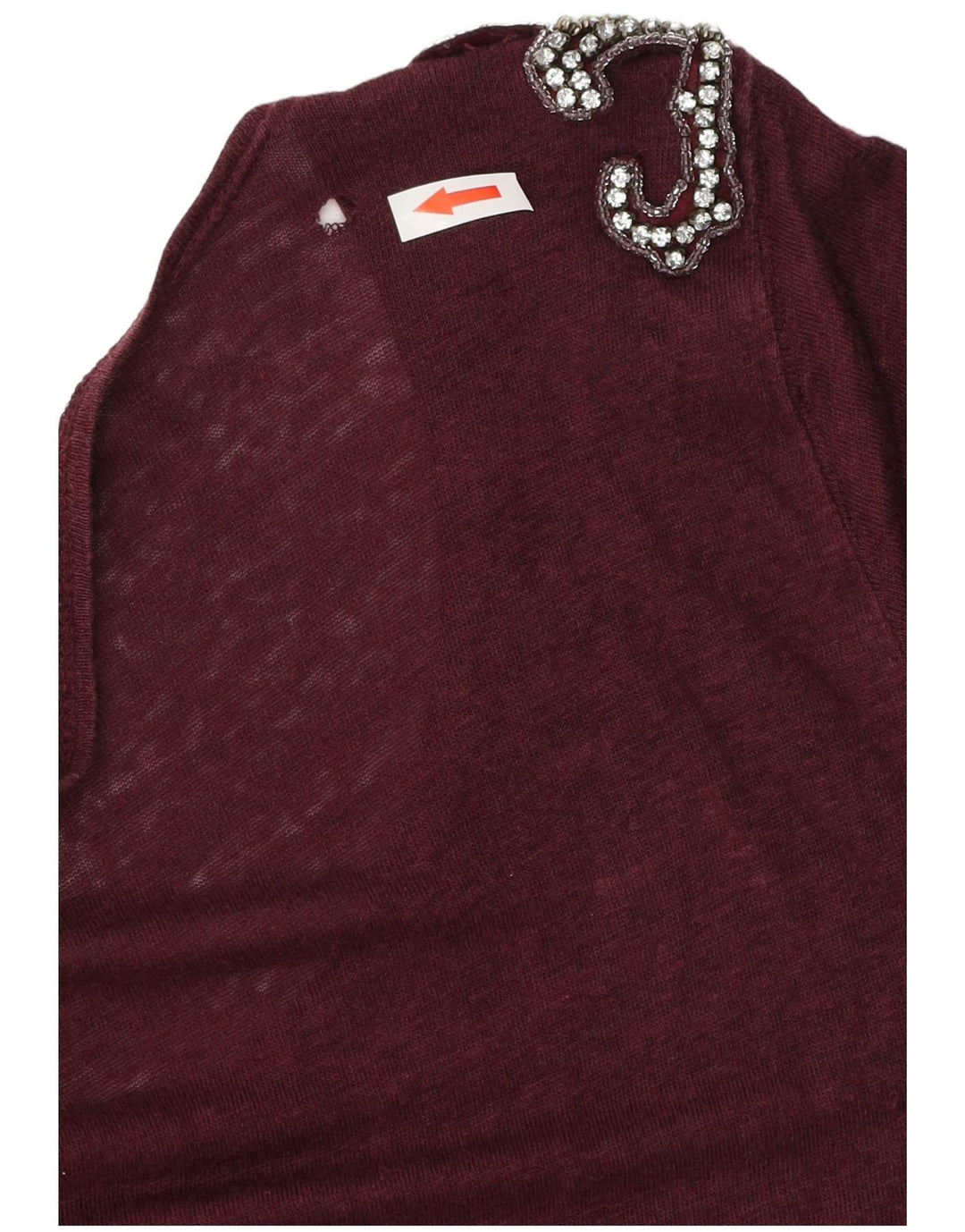 T-shirt Zara da donna Top UK 14 bordeaux medio