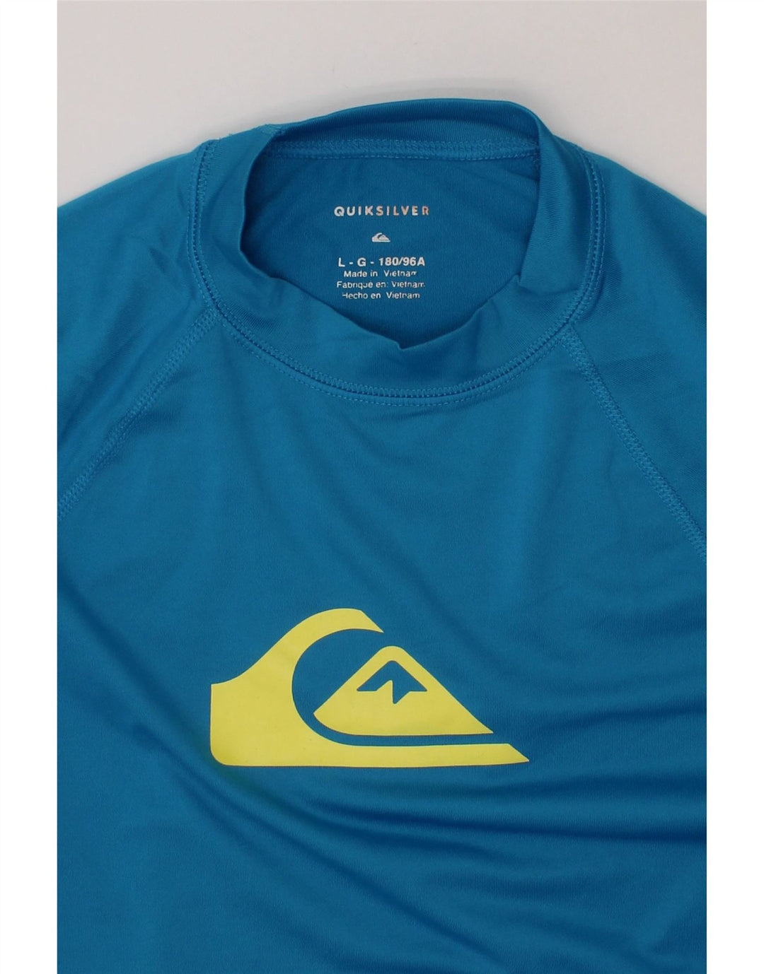 QUIKSILVER Boys Graphic Top Long Sleeve 15-16 Years Large  Blue Polyester Vintage Quiksilver and Second-Hand Quiksilver from Messina Hembry 