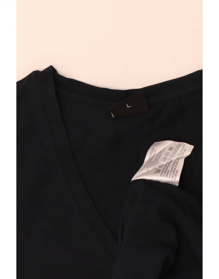 T-shirt da uomo Hugo Boss Top Large in cotone blu navy