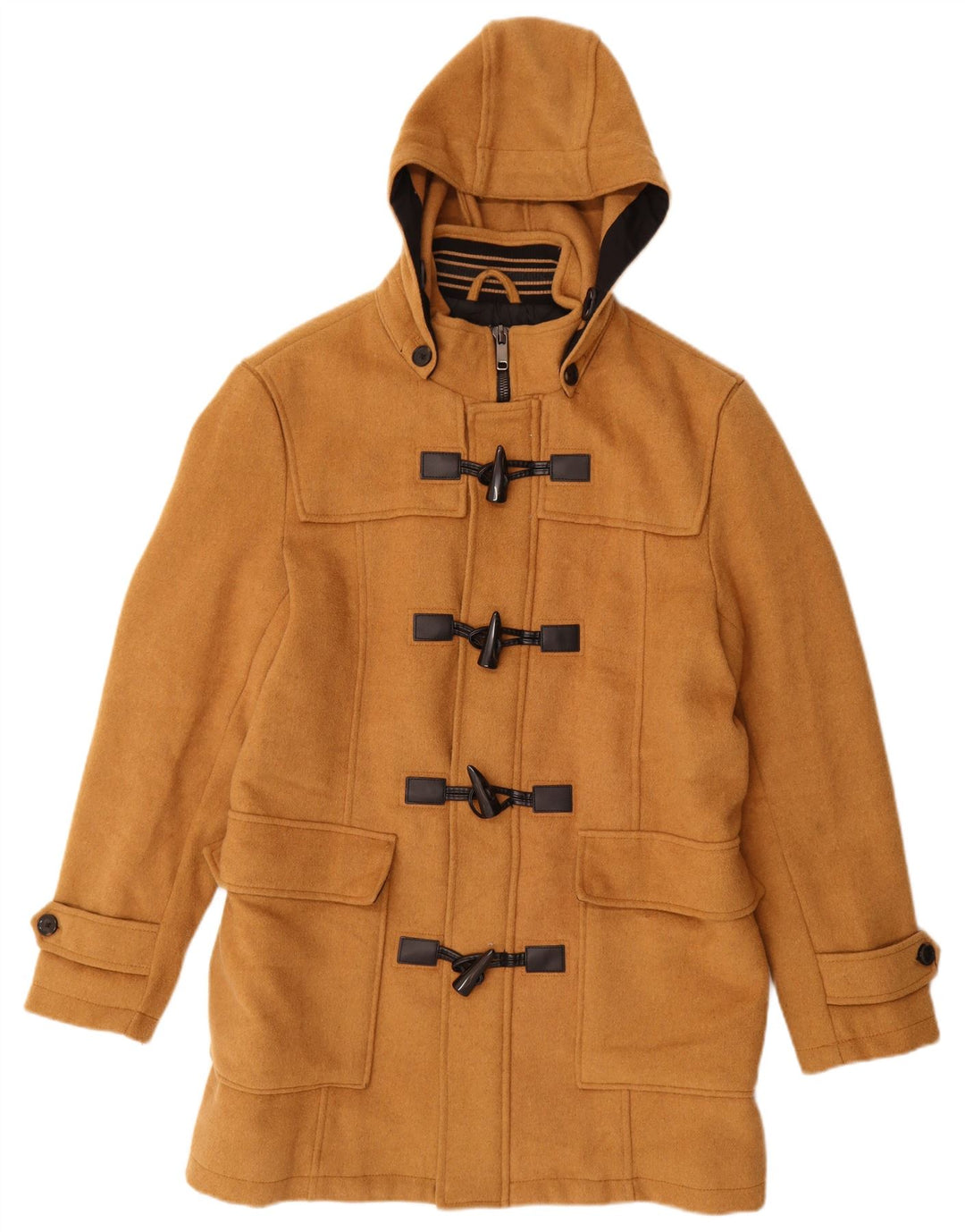 Montgomery con cappuccio da uomo Zara UK 40 grande poliestere marrone