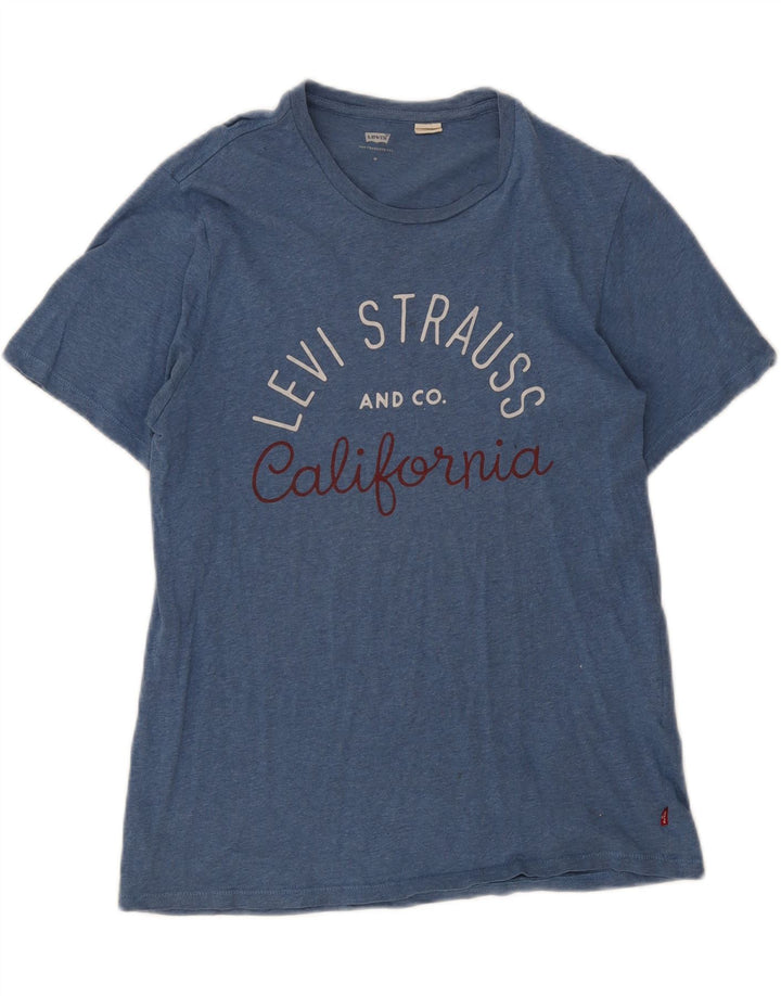 T-shirt grafica da donna Levi's Top UK 12 cotone blu medio