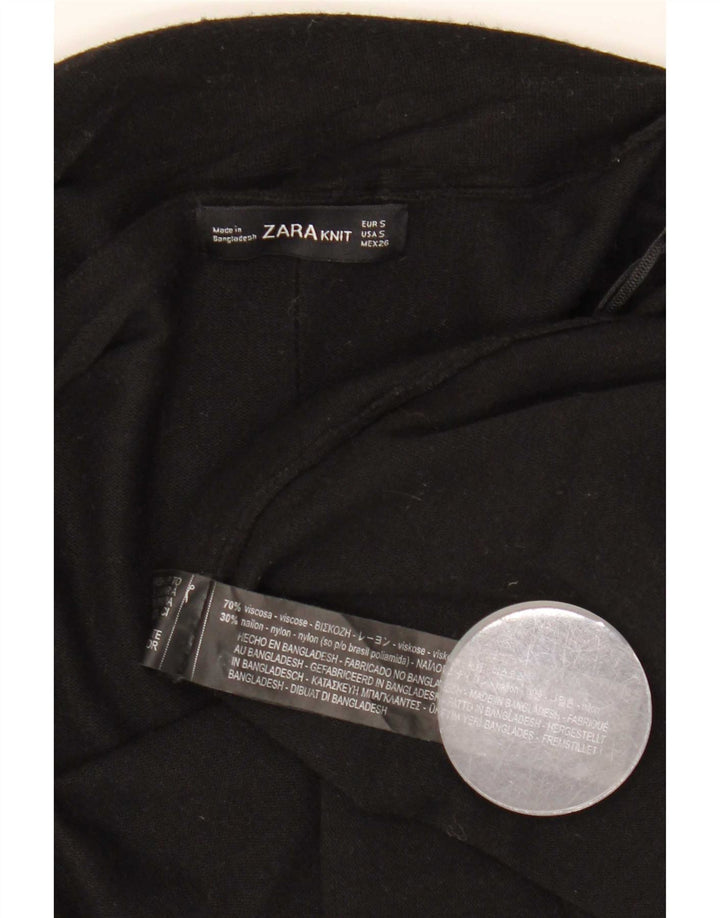 Maglione cardigan aperto da donna Zara UK 10 piccolo in viscosa nera
