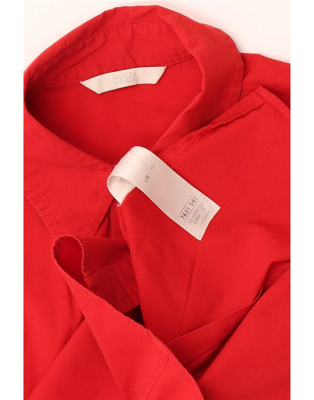 Camicia a maniche a 3/4 da donna Marks & Spencer UK 10 Small Rosso Cotone