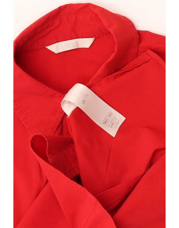 Camicia a maniche a 3/4 da donna Marks & Spencer UK 10 Small Rosso Cotone