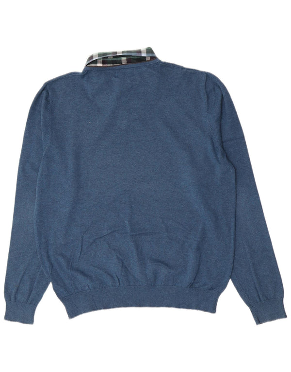 Maglione da uomo Marks & Spencer vestibilità regolare con collo alto, grande blu