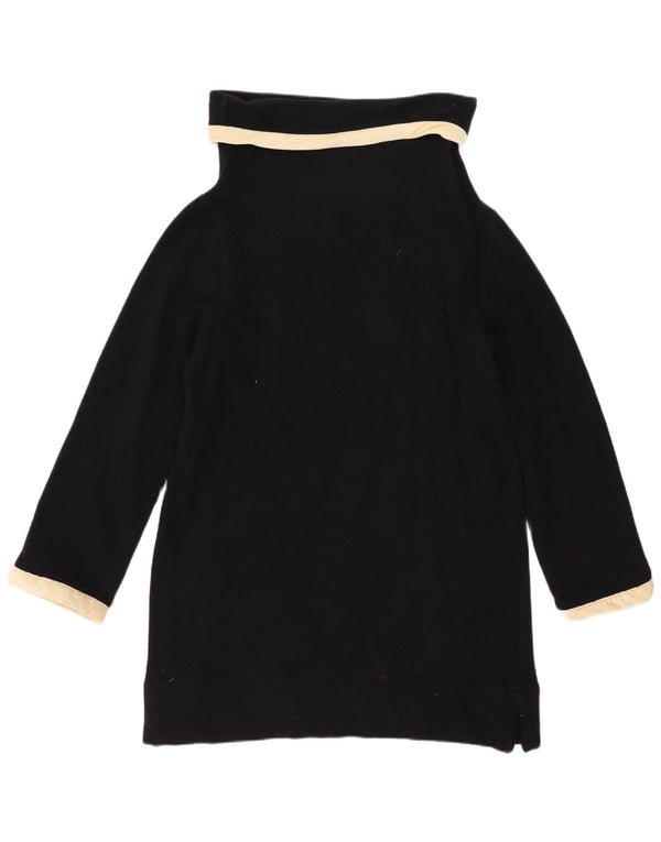 Maglione maglione a collo alto da donna Fay UK 14 Large Blu Navy a blocchi di colore