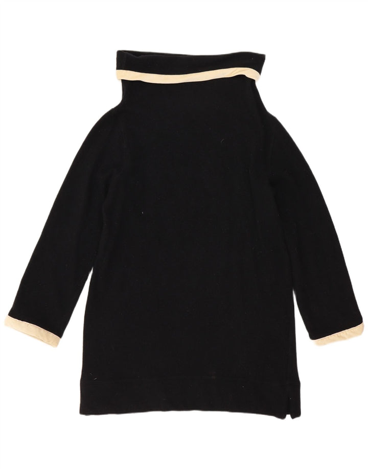 Maglione maglione a collo alto da donna Fay UK 14 Large Blu Navy a blocchi di colore