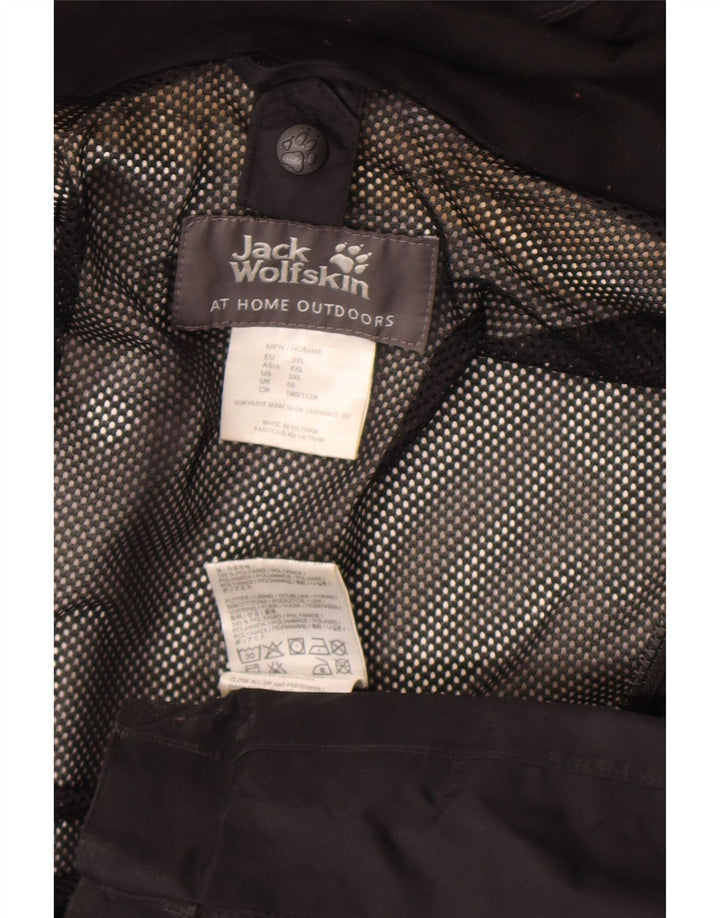 Giacca antipioggia con cappuccio da uomo Jack Wolfskin UK 50 3XL nera poliammide