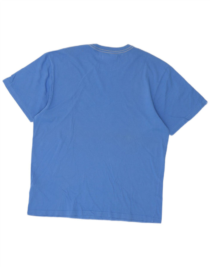 T-shirt grafica da uomo Adidas Top grande in cotone blu