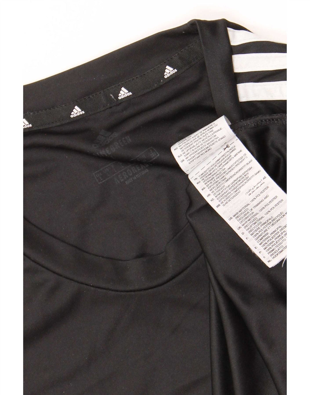 Adidas T-shirt da uomo Top grande sportiva in poliestere nero