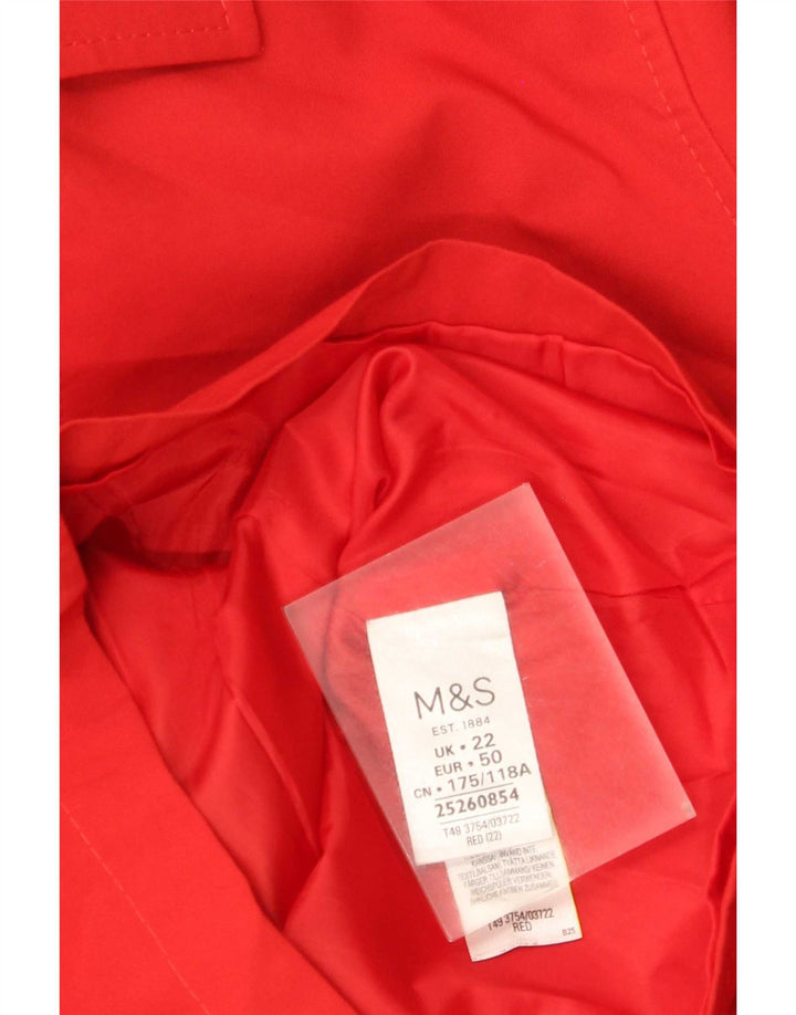 Trench corto da donna Marks & Spencer UK 22 3XL poliestere rosso