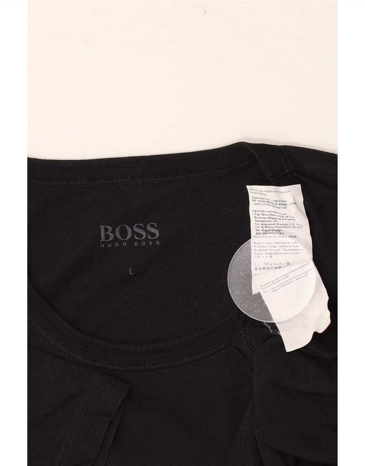 T-shirt da uomo Hugo Boss Top grande in cotone nero