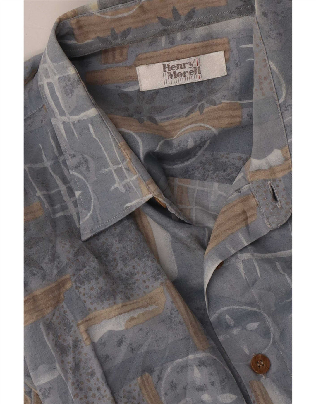 Camicia a maniche corte da uomo Henry Morell XL grigia geometrica
