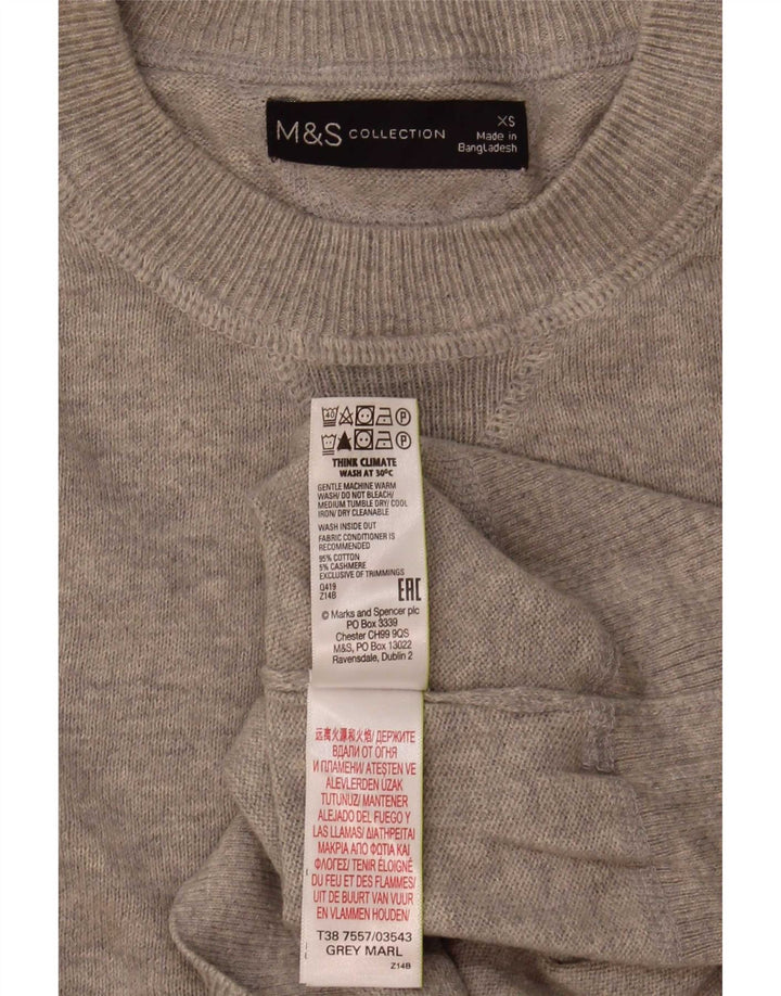 Maglione maglione girocollo da uomo Marks & Spencer XS in cotone grigio